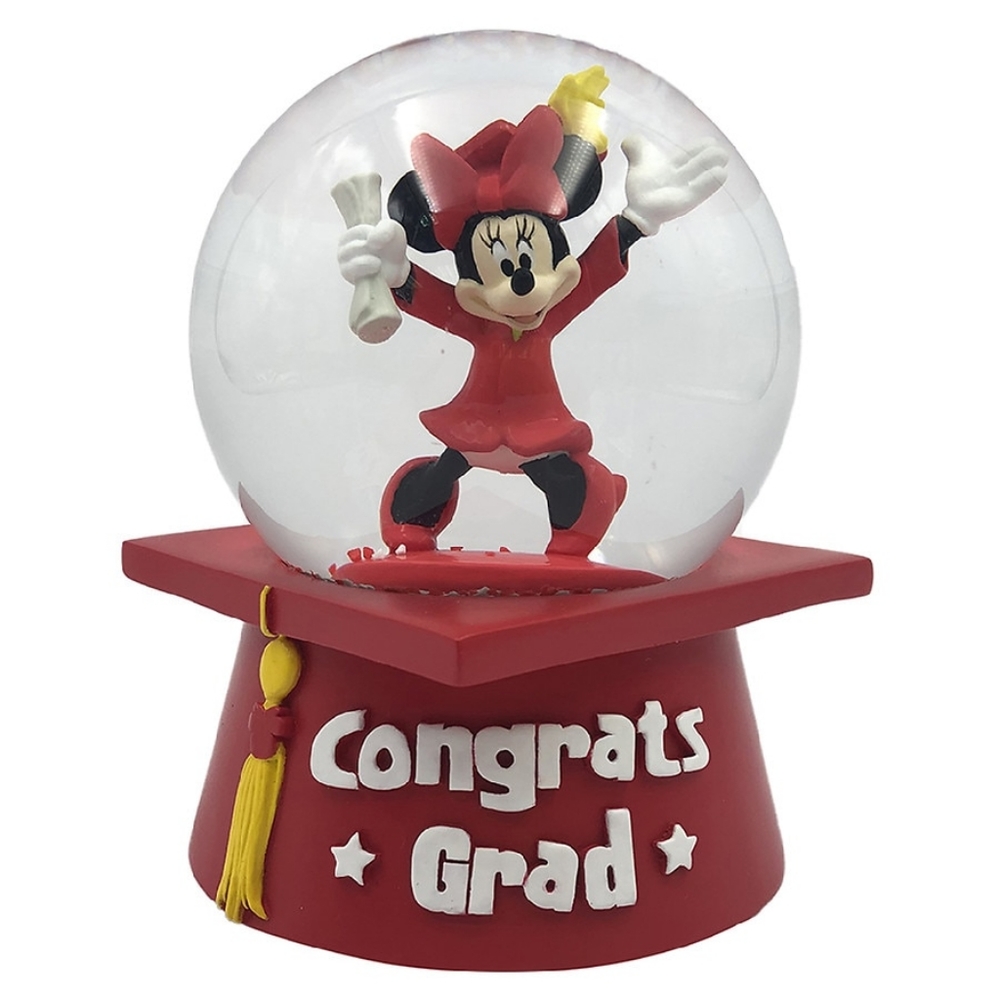 Disney Minnie Mouse Musical Water Globe Congrats Grads